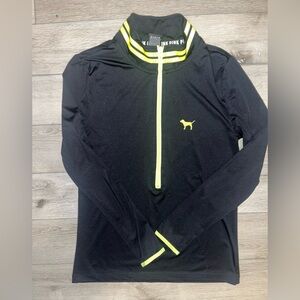 Black and Neon Yellow Quarter-Zip Pullover